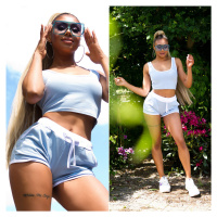 Sexy Sporty Set Cropped Top + Shorts Contrast model 19618838 - Style fashion
