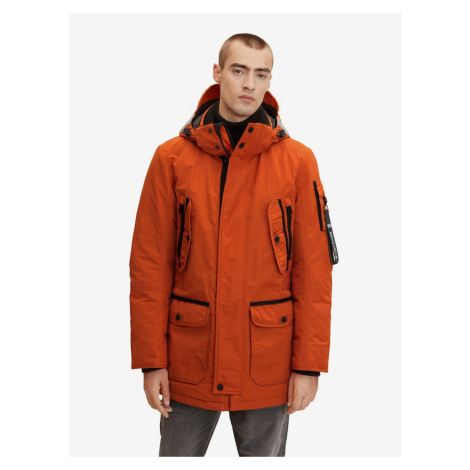 Oranžová pánská zimní bunda s kapucí Tom Tailor