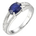 Brilio Silver Nádherný stříbrný prsten se safírem Precious Stone SR09004B 56 mm