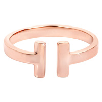 Troli Otevřený růžově pozlacený prsten z oceli 57 mm