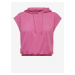 Růžová dámská mikinová vesta s kapucí ONLY Siva - Dámské