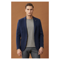 ALTINYILDIZ CLASSICS Men's Navy Blue Slim Fit Slim Fit Mono Collar Casual Blazer Jacket