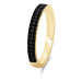 Brilio Silver Třpytivý pozlacený prsten s černými zirkony RI058Y