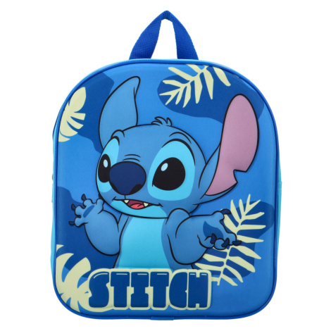 Dětský veselý batůžek s motivem, Stitch modrý SETINO