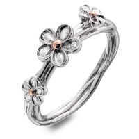 Hot Diamonds Stříbrný květinový prsten Forget me not DR214 58 mm