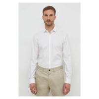Košile Calvin Klein pánská, bílá barva, slim, s klasickým límcem, K10K112301