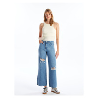 LC Waikiki Wideleg Ripped Detailed Women's Jean Trousers