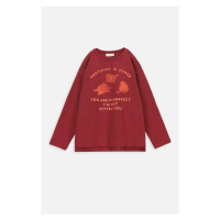 Dětské tričko s dlouhým rukávem Coccodrillo vínová barva