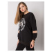 Black oversize cotton sweatshirt with a print