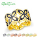 Elegantní vzorovaný prsten barevné květiny FanTurra