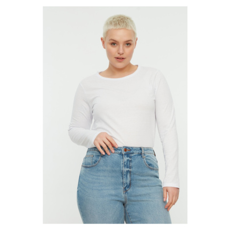 Trendyol Curve Plus Size T-Shirt - White - Regular fit