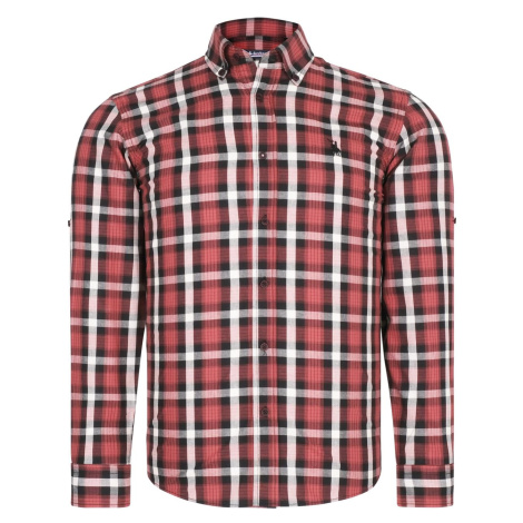 G754 DEWBERRY MENS SHIRT-BURGUNDY-BLACK