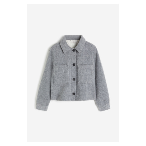 H & M - Košilová bunda z vlněné směsi - šedá H&M