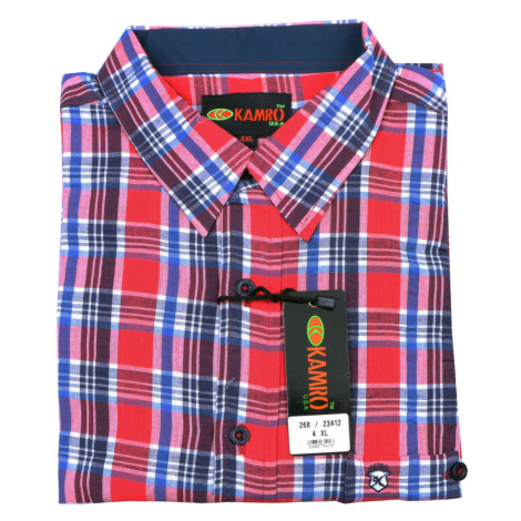KAMRO košile pánská 268-23412 nadměrná velikost káro 100% bavlna