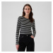 Tričko GAP Modal Crew Black White Stripe