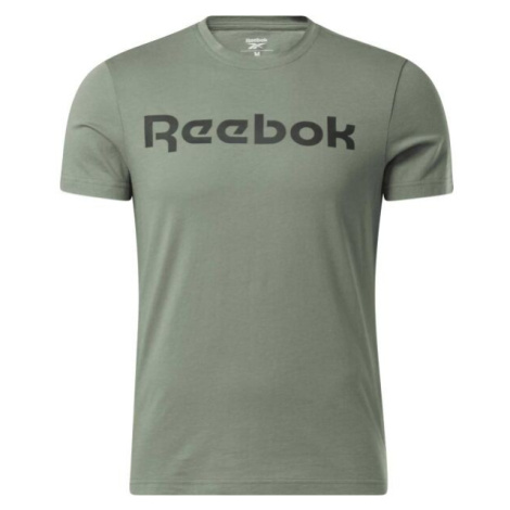 Reebok LINEAR READ TEE Pánské triko, khaki, velikost