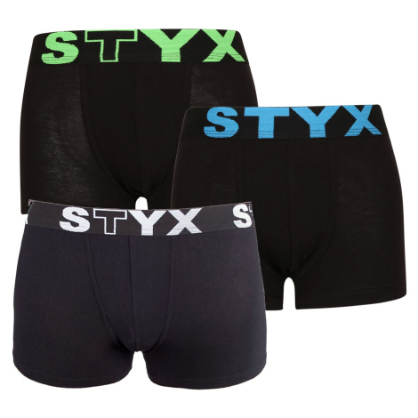 3PACK dětské boxerky Styx sportovní guma černé (3GJ96012)