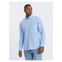 Oxford REGULAR men's fabric shirt - blue V4 OM-SHOS-0108