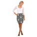 Dámská společenská pouzdrová krátká sukně s květovaným vzorem