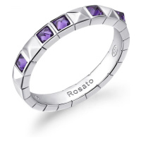Rosato Hravý stříbrný prsten se zirkony Cubica RZCU92 58 mm