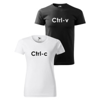 DOBRÝ TRIKO Párová trička s vtipným potiskem CTRL Barva: Černé pánské + Bílé dámské tričko