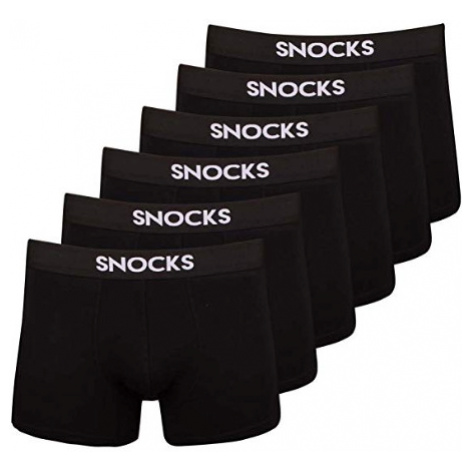 SNOCKS Luxusní pánské boxerky 6-pack Barva: Černá