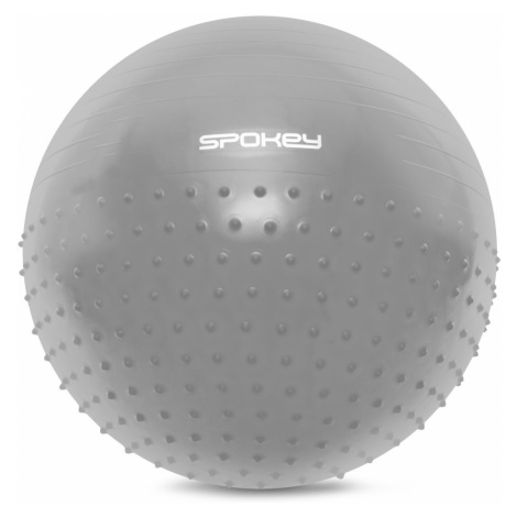 Spokey HALF FIT Gymnastický míč 2v1 masážní, 55 cm včetně pumpičky, šedý