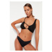 Trendyol Black Triangle Tunnel Bikini Top