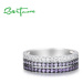 Elegantní masivní prsten ze stříbra zdobený barevnými zirkony FanTurra