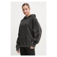 Mikina adidas Originals Wash Hoodie dámská, šedá barva, s kapucí, vzorovaná, IW3415