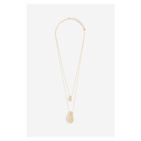 H & M - Dvouřadý náhrdelník's přívěskem - zlatá