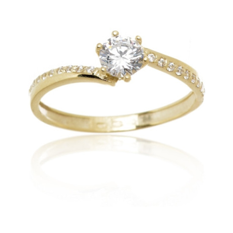 Dámský zlatý prsten se zirkony PR0567F + DÁREK ZDARMA Ego Fashion