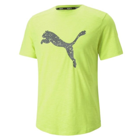 Puma RUN LOGO TEE Pánské triko, světle zelená, velikost