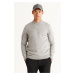 AC&Co / Altınyıldız Classics Men's Gray Standard Fit Normal Cut Half Turtleneck Knitwear Sweater