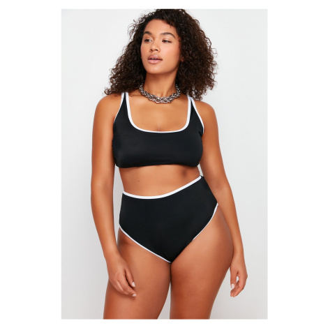 Trendyol Curve Black High Waist Bikini Bottom