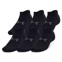 Under Armour ESSENTIAL NO SHOW 6PK Unisex ponožky, černá, velikost