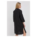Plátěné šaty Max Mara Leisure černá barva, mini, oversize