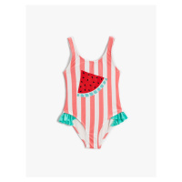 Koton Swimsuit Watermelon Printed Thick Strap Ruffle Detail