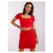 ČERVENÝ DÁMSKÝ CROP TOP KRÁTKÝMI RUKÁVY -RED Červená