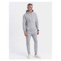 Men's tracksuit set kangaroo sweatshirt + jogger pants - grey V8 Z81