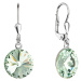 Evolution Group Stříbrné náušnice visací s krystaly Swarovski zelené kulaté 71144.3 chrysolite