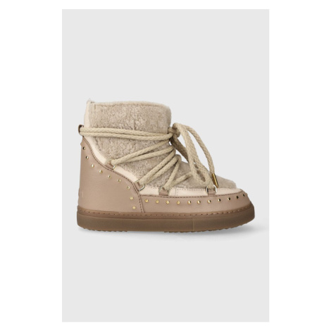 Kožené sněhule Inuikii Curly Rock Wedge béžová barva, 75103-076