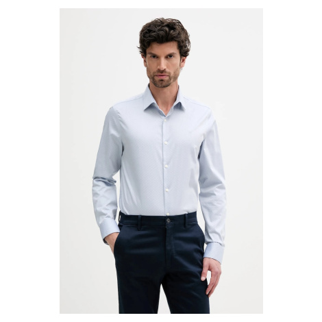 Košile Calvin Klein pánská, modrá barva, slim, s klasickým límcem, LV019EU011