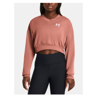 Starorůžová sportovní mikina Under Armour UA Rival Terry OS Crop Crw