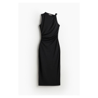 H & M - Nabírané šaty midi - černá