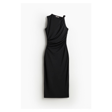 H & M - Nabírané šaty midi - černá H&M