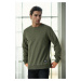 64602 Dewberry Basic Crew Neck Mens Sweatshirt-Khaki