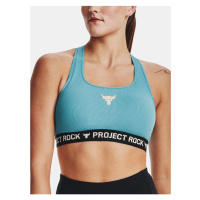 Světle modrá dámská sportovní podprsenka Under Armour Project Rock Crsbck Bra TG