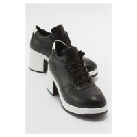 LuviShoes PESTO Black Skin Women's Heeled Sneakers