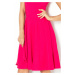 Společenské šaty luxusní s kolovou sukní středně dlouhé malinové - Malinová / - Numoco